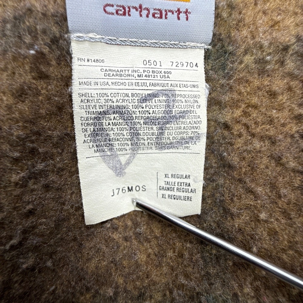 Carhartt Detroit Jacket Blanket Lined Mens XL J76 MOS Moss Green Faded - Picture 5 of 16